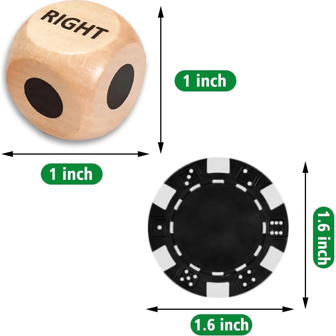 Juego de Dados y Fichas ZLIXING 3 Dados 24 Fichas Póker