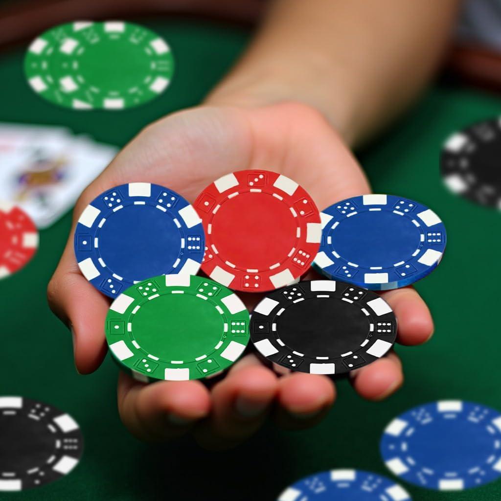 Juego de Dados y Fichas ZLIXING 3 Dados 24 Fichas Póker