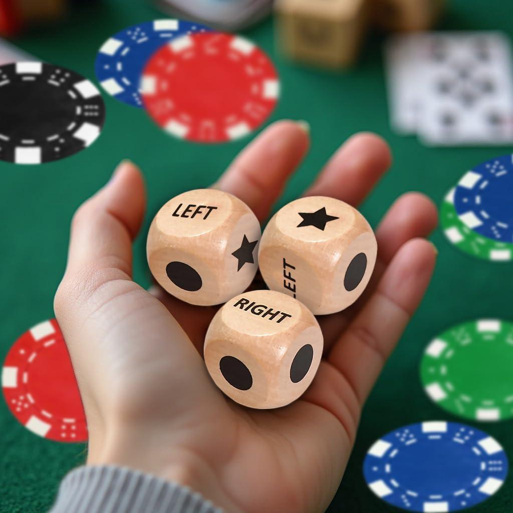 Juego de Dados y Fichas ZLIXING 3 Dados 24 Fichas Póker