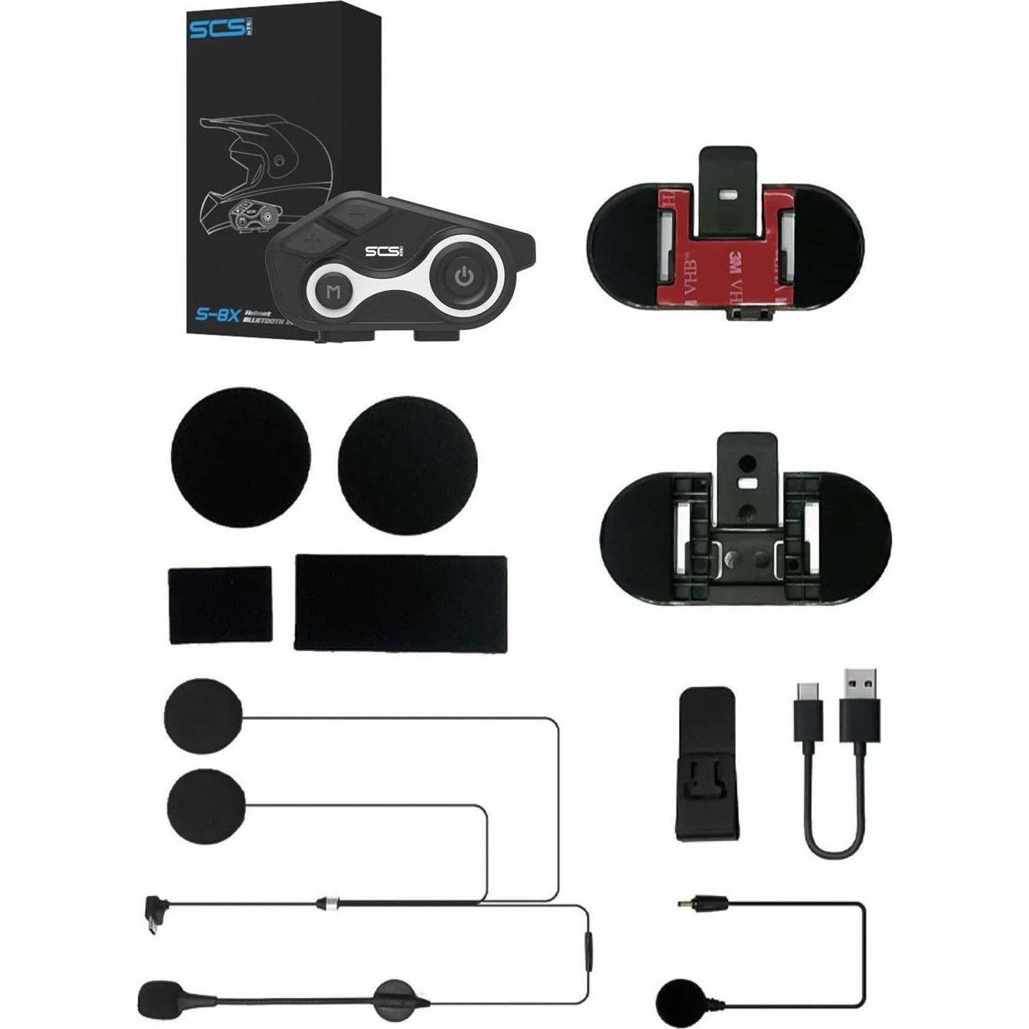 Intercomunicador Bluetooth SCSETC S-8X para Motocicleta IP67