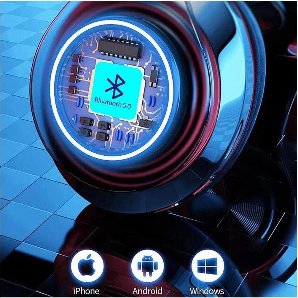 Auriculares Bluetooth E-Greetshopping B39 con LED, graves profundos