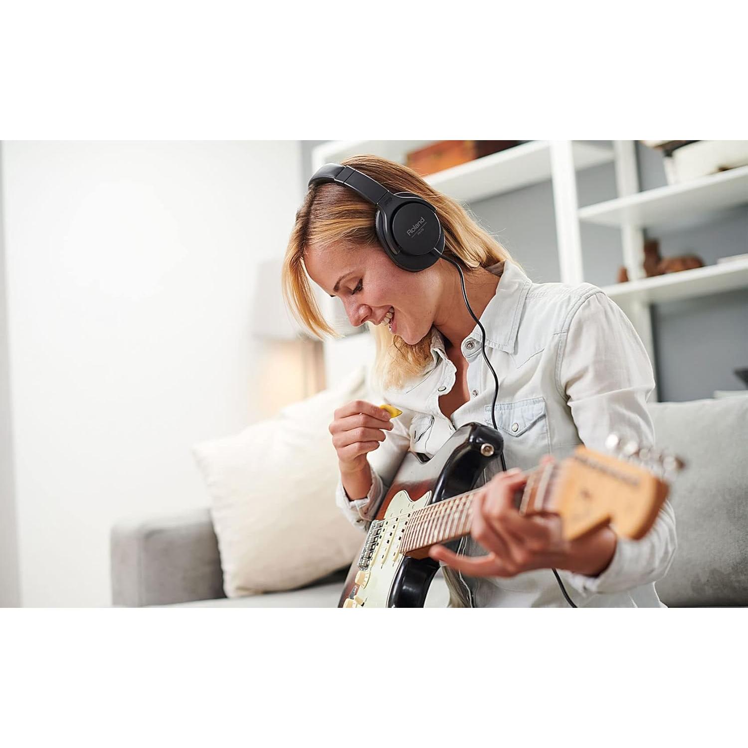 Auriculares Estéreo Cerrados Roland RH-5 con Púas de Guitarra