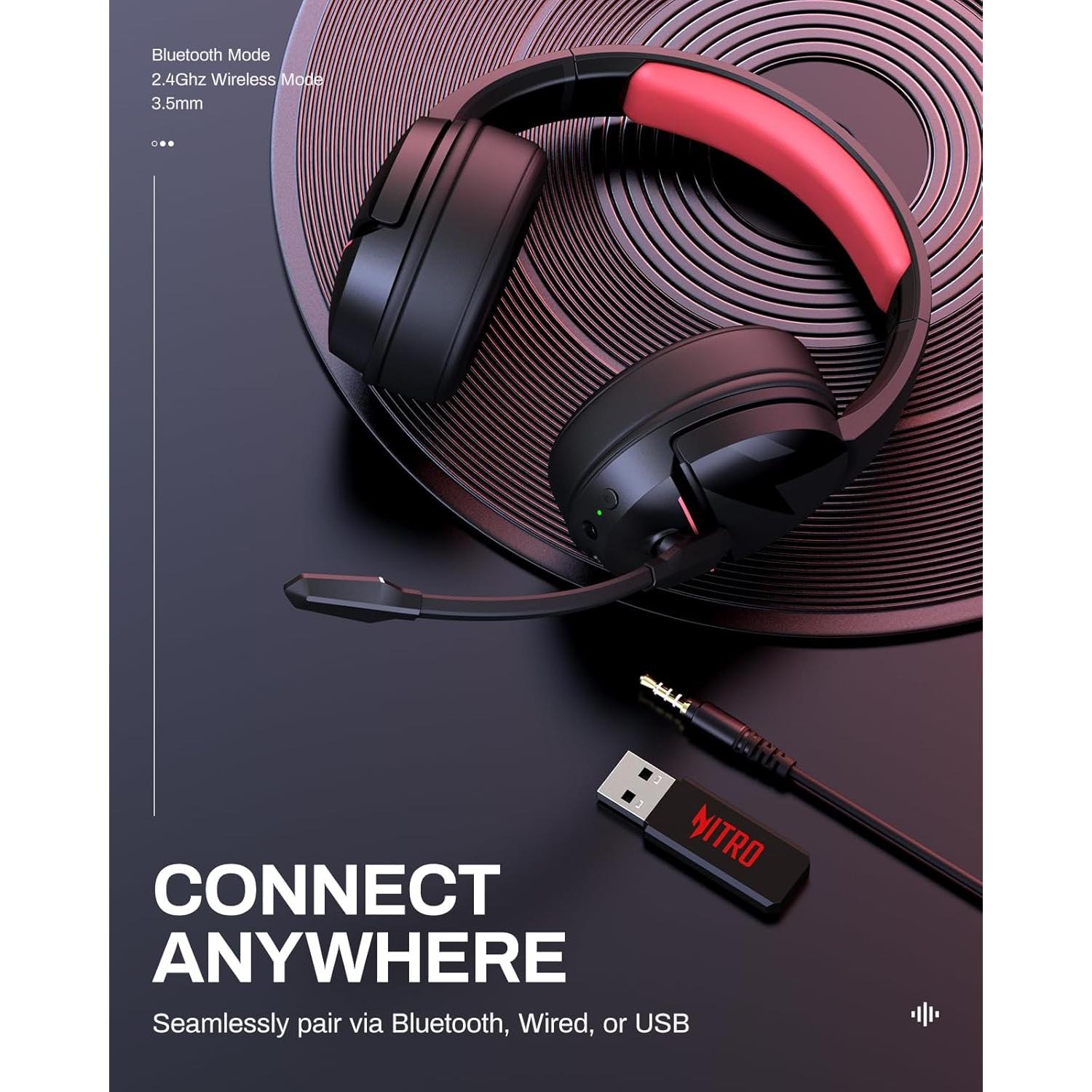 Auriculares Gaming Inalámbricos Acer Flex 2.4GHz 100H Batería