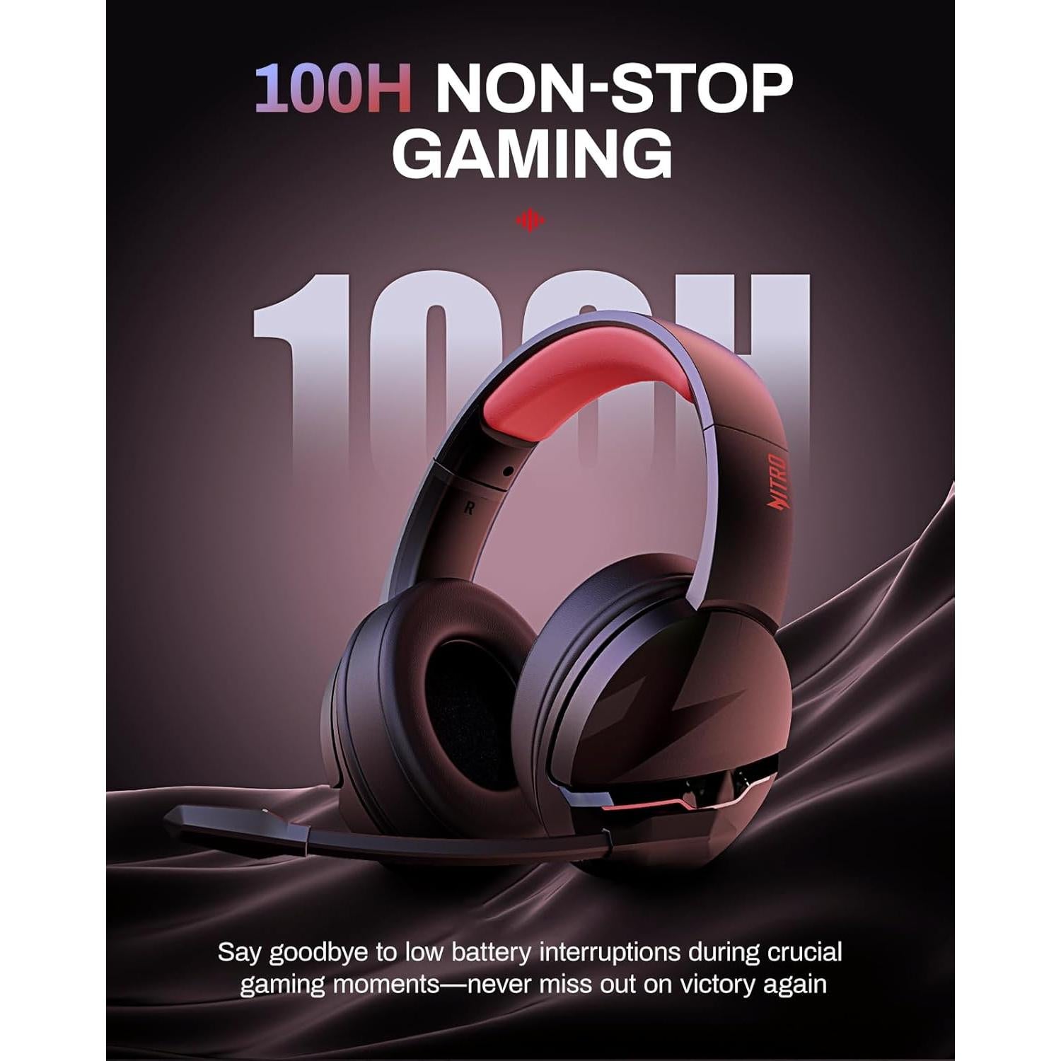 Auriculares Gaming Inalámbricos Acer Flex 2.4GHz 100H Batería