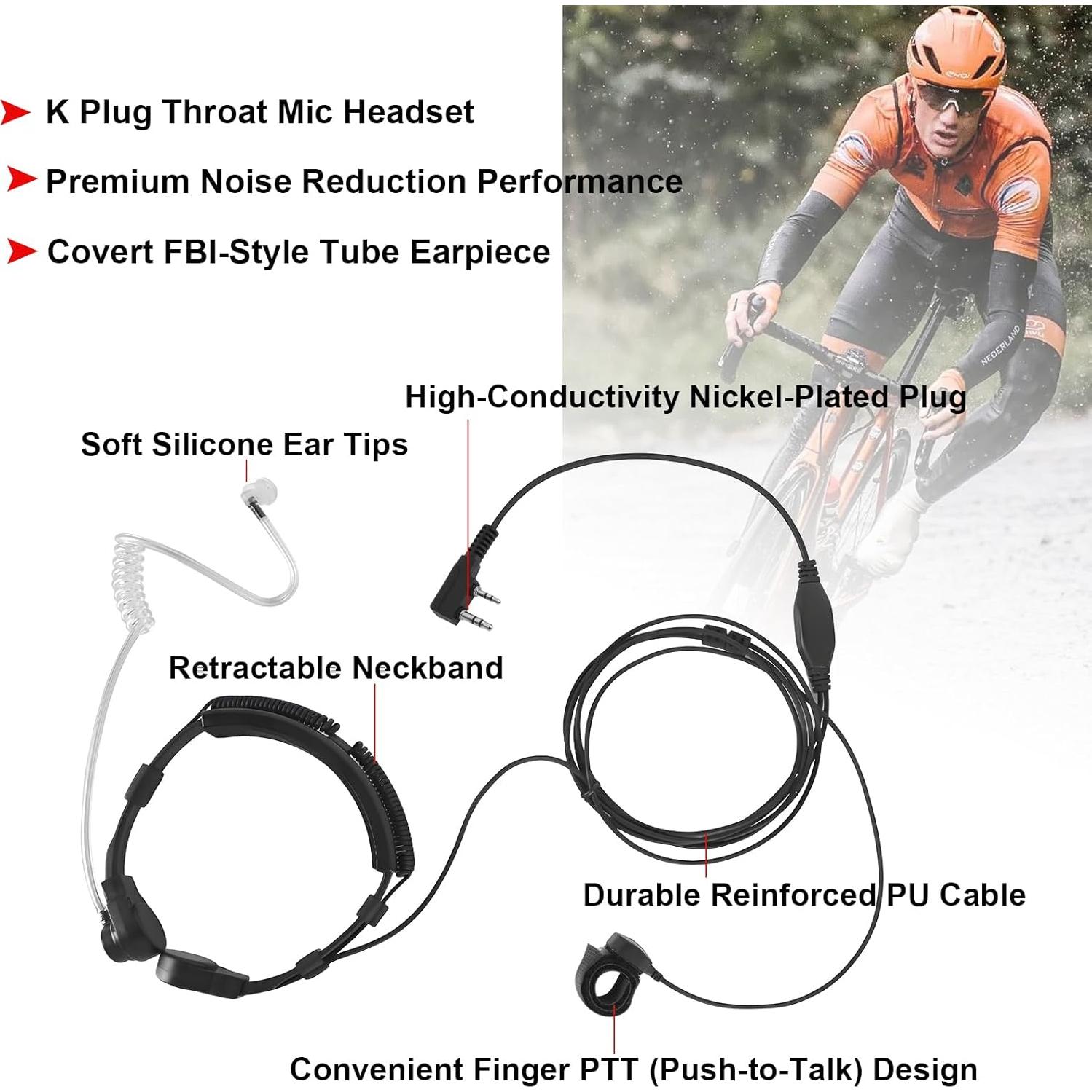 Auricular Táctico de Garganta Chenzhou para Radio Baofeng K1