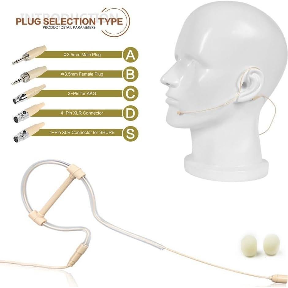 Micrófono de Diadema Beige HOgardenME 6mm Omnidireccional