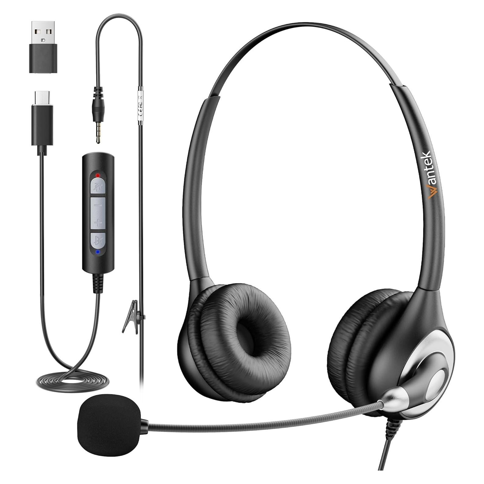 Auriculares Wantek HSM-602NTYPEC USB-C y 3.5mm con micrófono