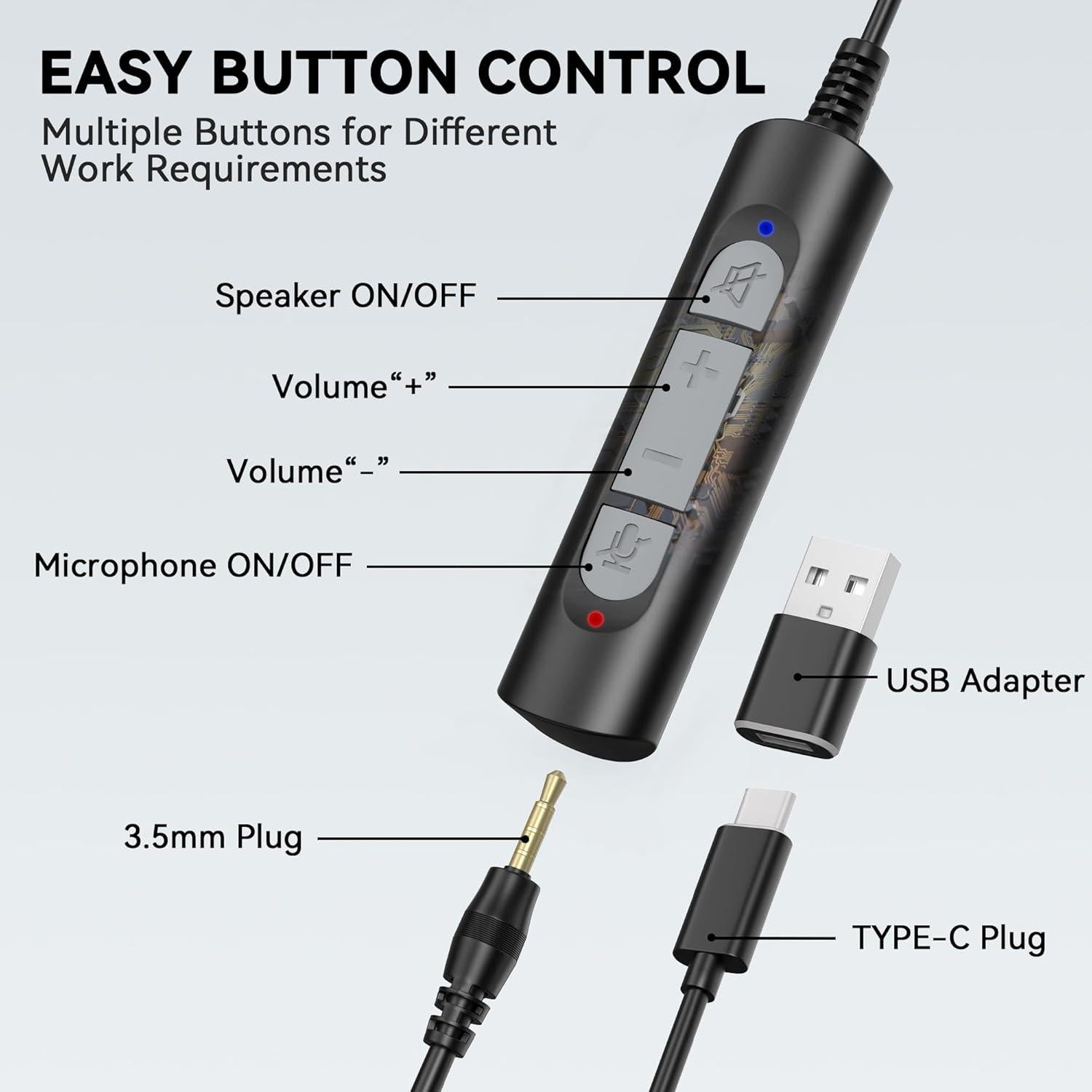 Auriculares Wantek HSM-602NTYPEC USB-C y 3.5mm con micrófono