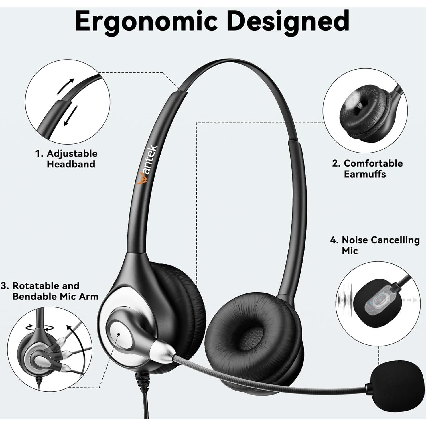 Auriculares Wantek HSM-602NTYPEC USB-C y 3.5mm con micrófono