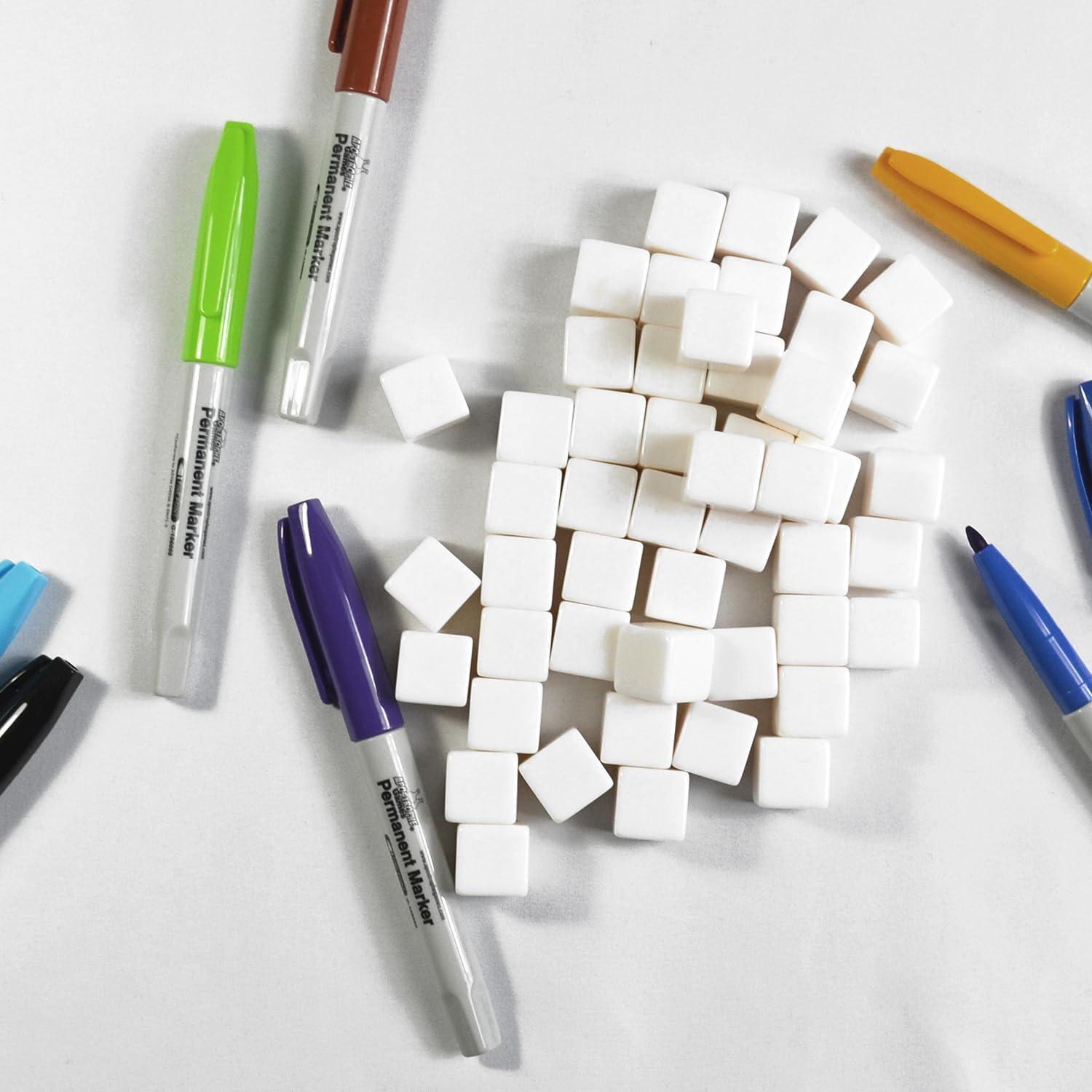 50 Dados en Blanco 16mm Apostrophe Games - Accesorios DIY