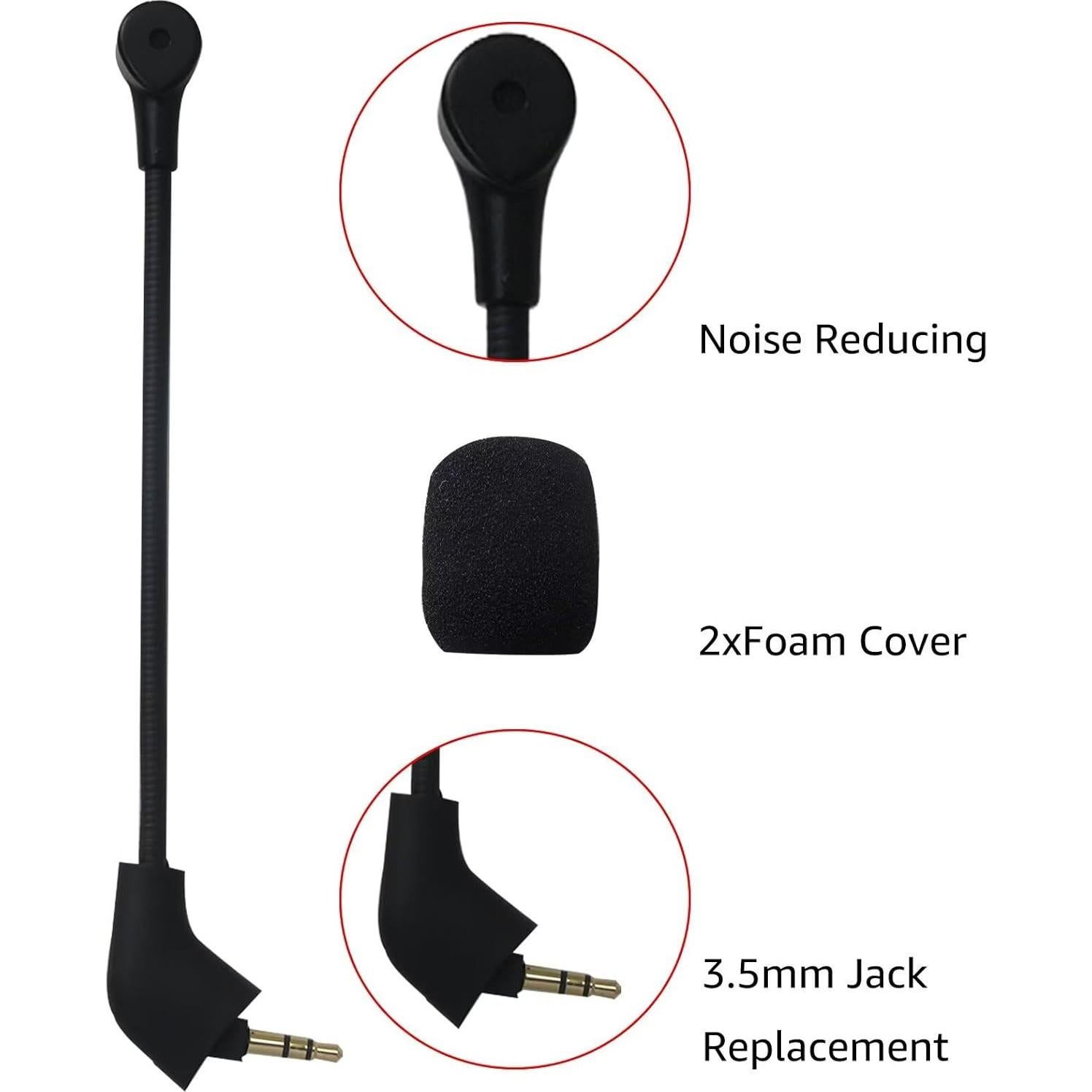 Micrófono de Juego HyperX Cloud 2/Cloud X 3.5mm con Cancelación de Ruido