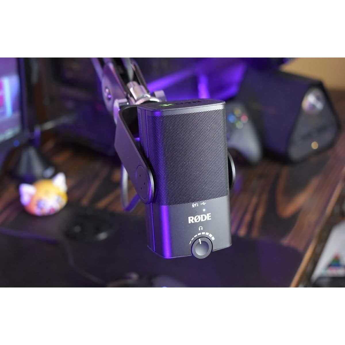 Rode NTH-100 Professional Over-Ear Headphones with Rode NT-USB Mini USB Condenser Microphone and StreamEye Polishing Cloth