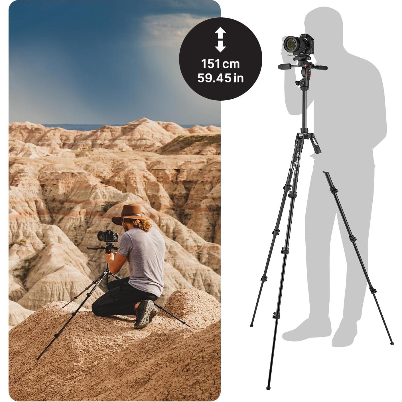 Befree 3-Way Live Advanced 4-Section Tripod with Befree 3-Way Live Head