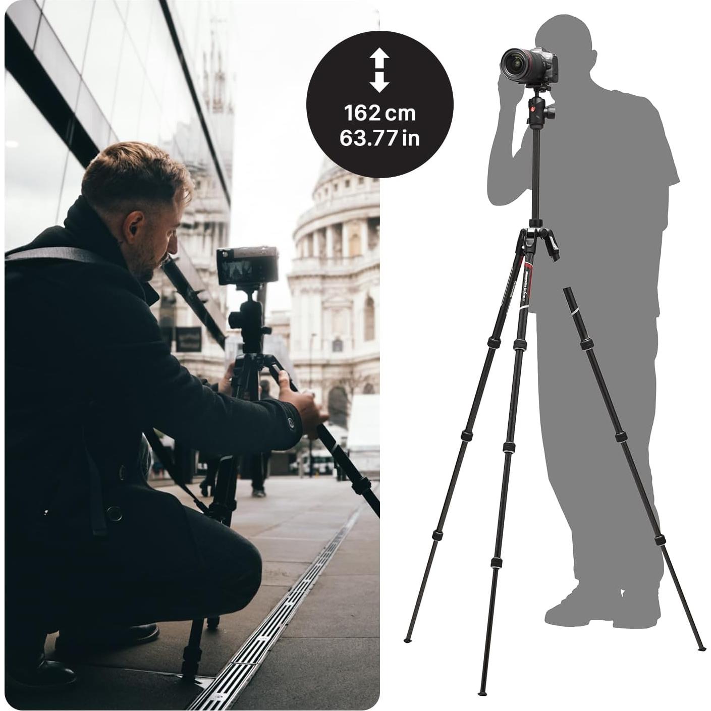 Trípode de Viaje Manfrotto Befree GT Carbono 4 Secciones 162 cm