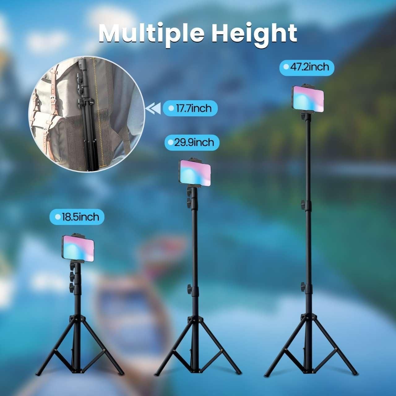 Trípode Ajustable TONSNVITAE para Teléfono y Cámara 44.96-119.88 cm