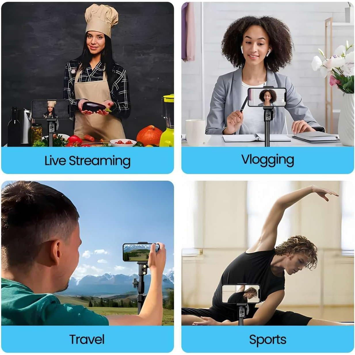 Trípode Ajustable TONSNVITAE para Teléfono y Cámara 44.96-119.88 cm