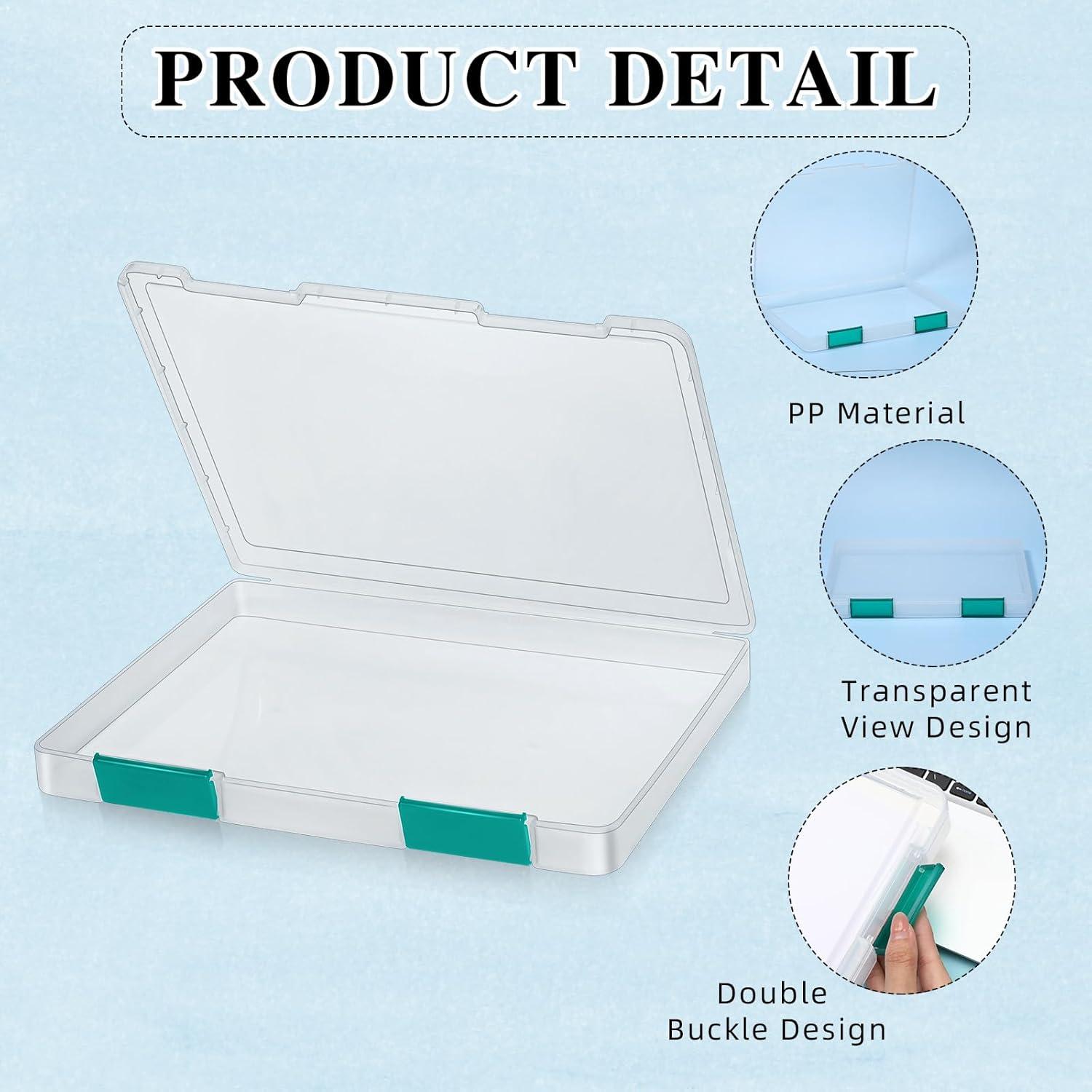 PerKoop 6 Cajas de Archivo Transparentes A4 con Hebilla Verde