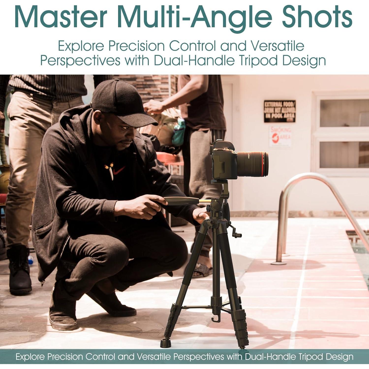 Trípode UBeesize 187.96 cm para Cámara y Teléfono con Control Remoto