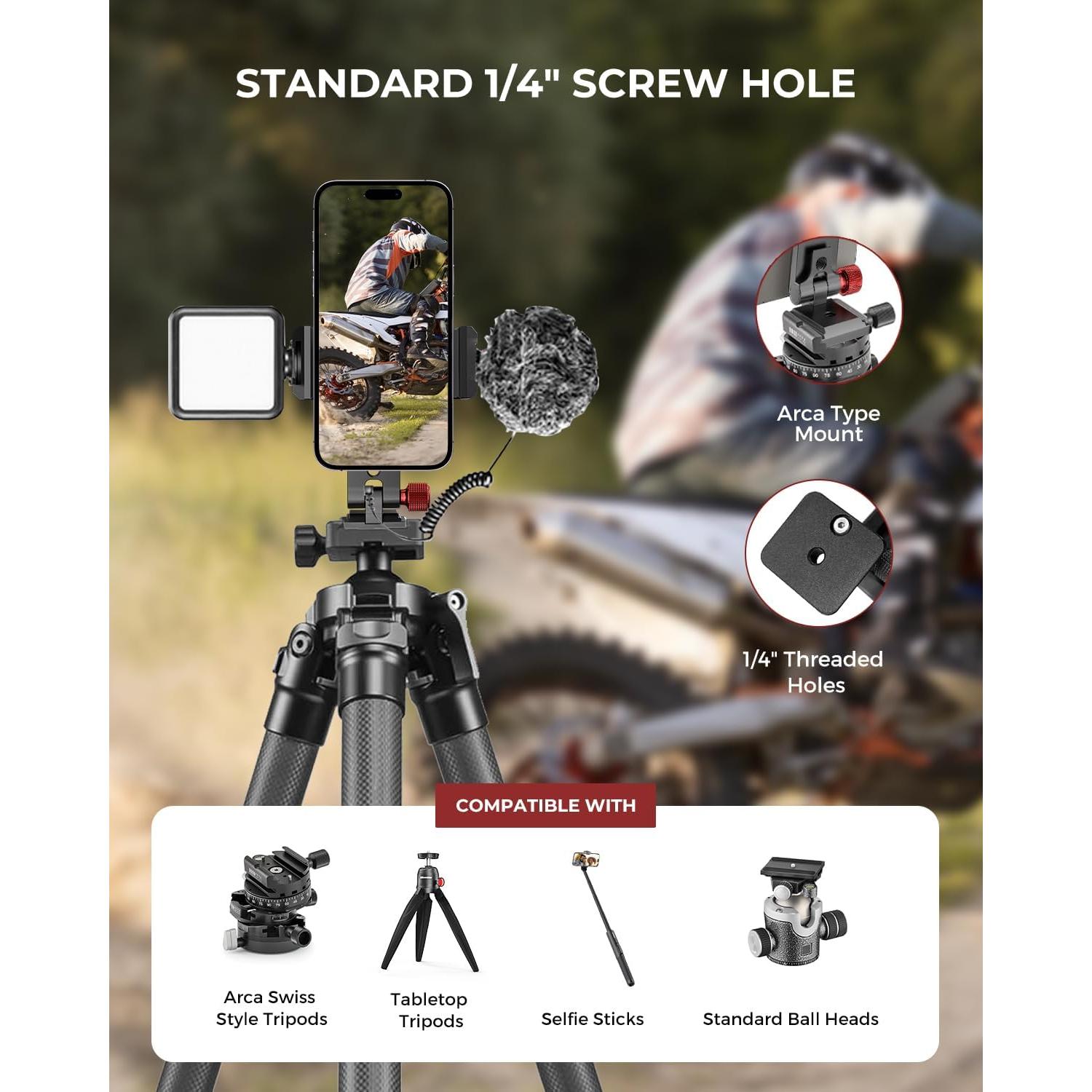 Soporte de trípode UBeesize para teléfono 360° con zapatas frías