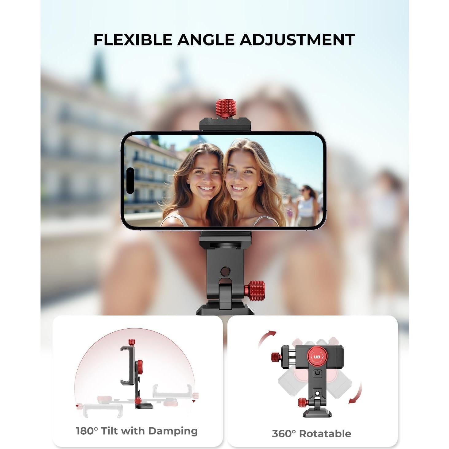 Soporte de trípode UBeesize para teléfono 360° con zapatas frías