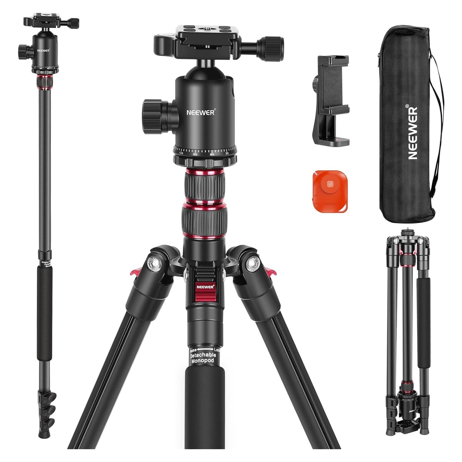 Trípode de Cámara NEEWER TP77 Aluminio 34lb Control Remoto