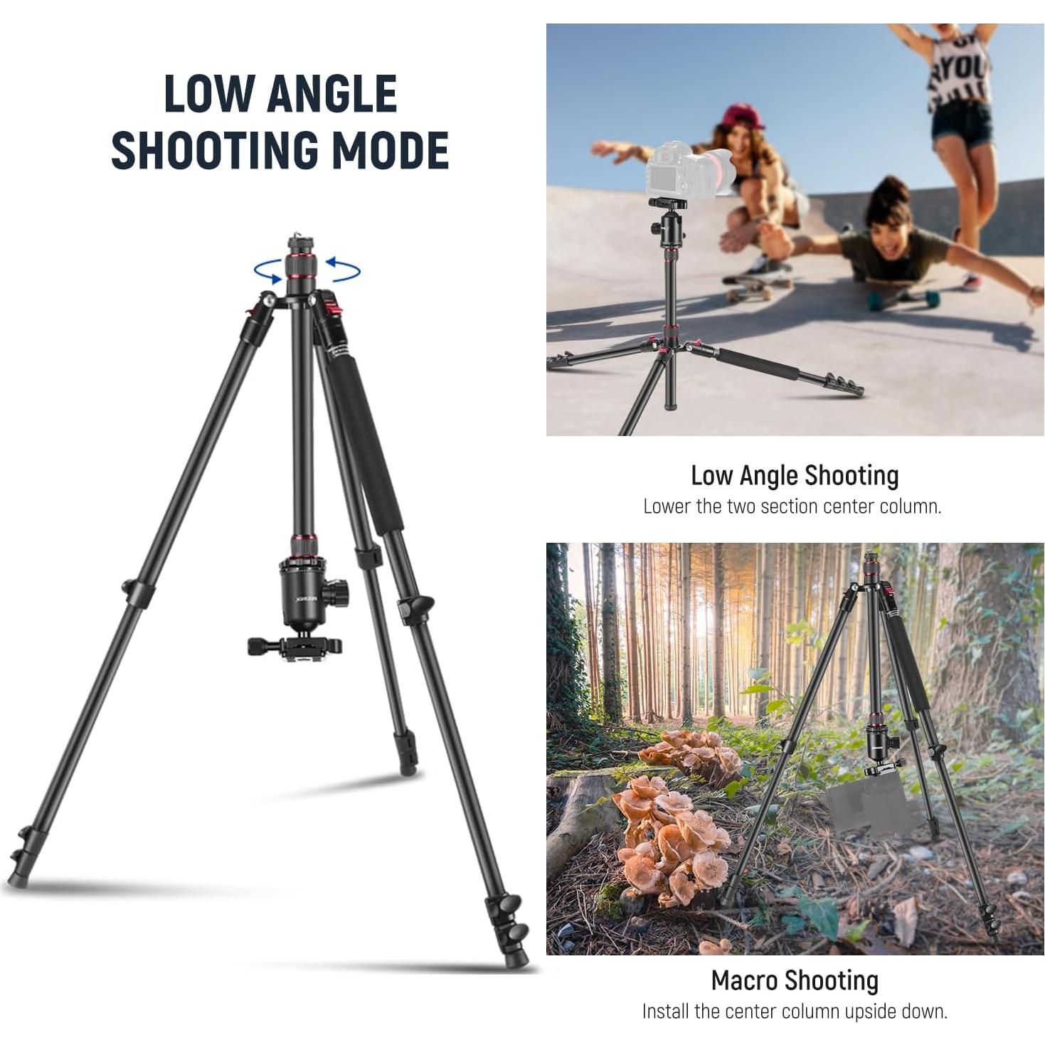 Trípode de Cámara NEEWER TP77 Aluminio 34lb Control Remoto