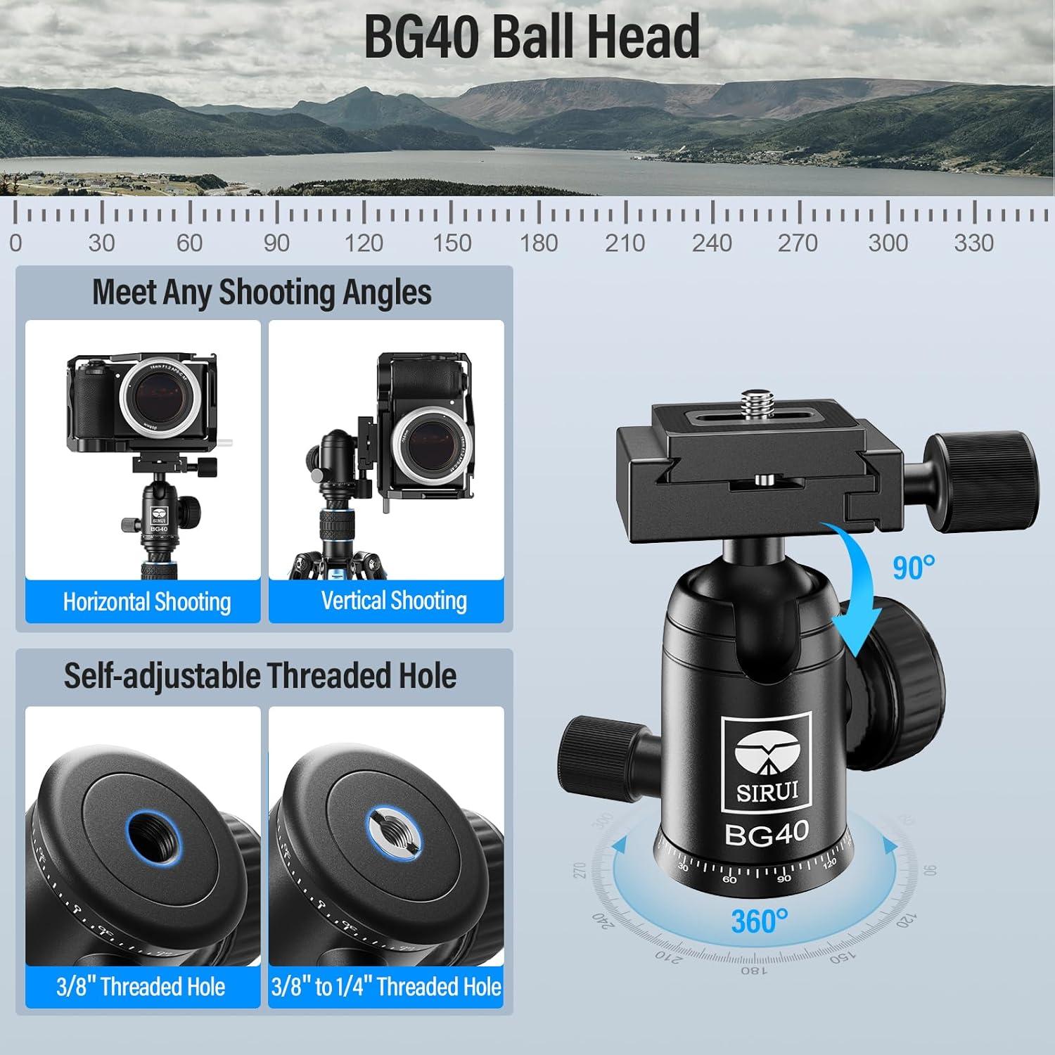 Trípode SIRUI Viajero X-II de Fibra de Carbono 10kg 360°