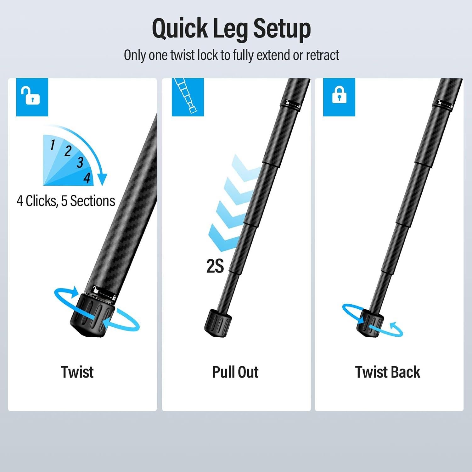 Trípode SIRUI Viajero X-II de Fibra de Carbono 10kg 360°