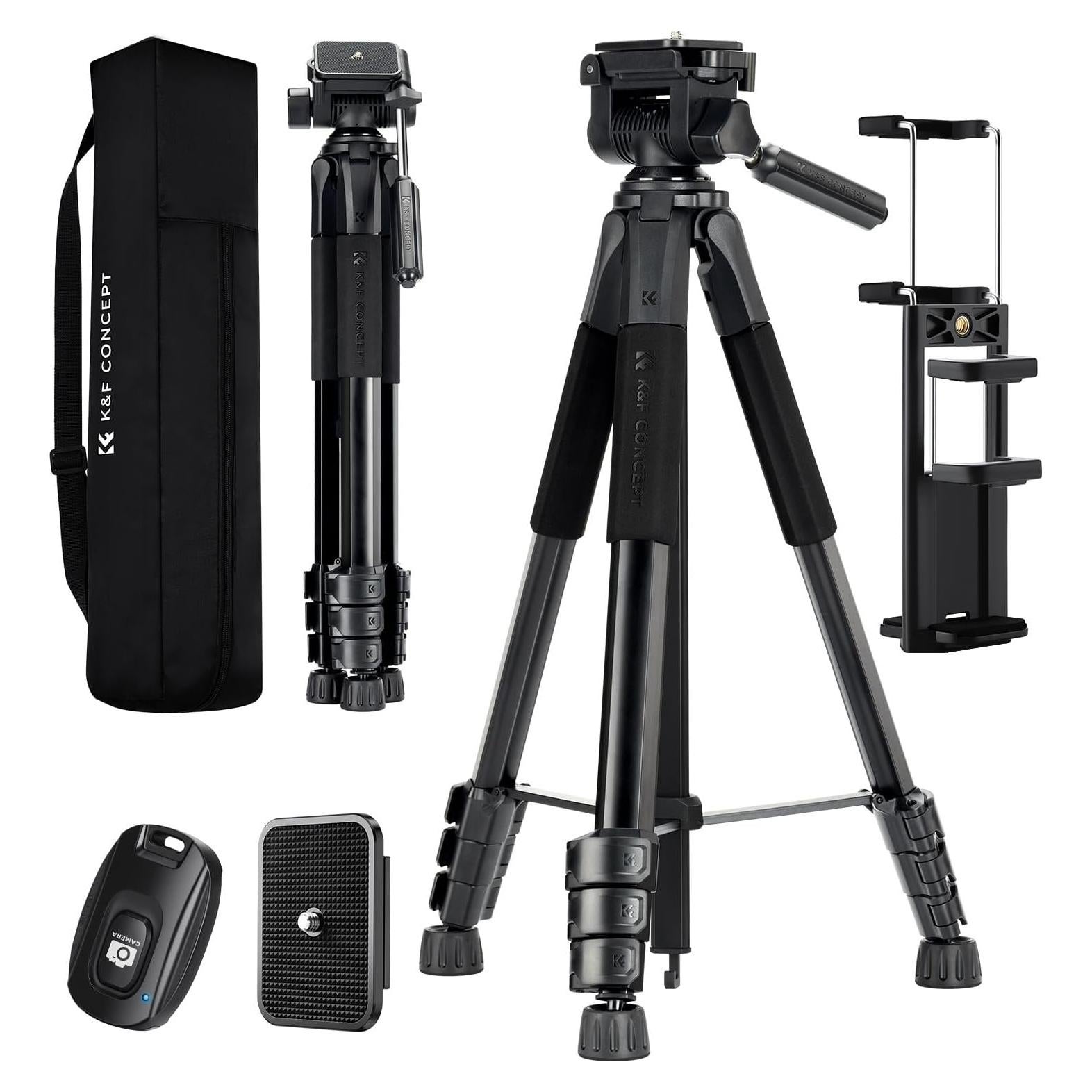 Trípode K&F Concept S254A3+BV01 para cámara 172.72 cm ligero