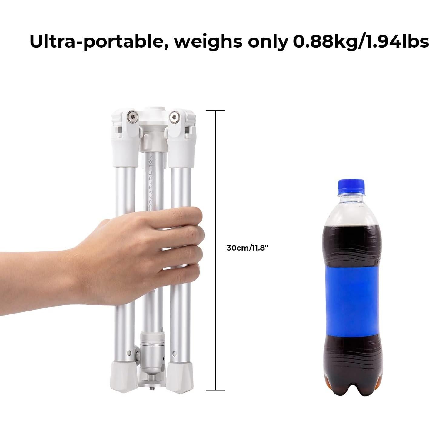 Trípode K&F Concept 170cm 2-en-1 Ligero con Soporte Smartphone