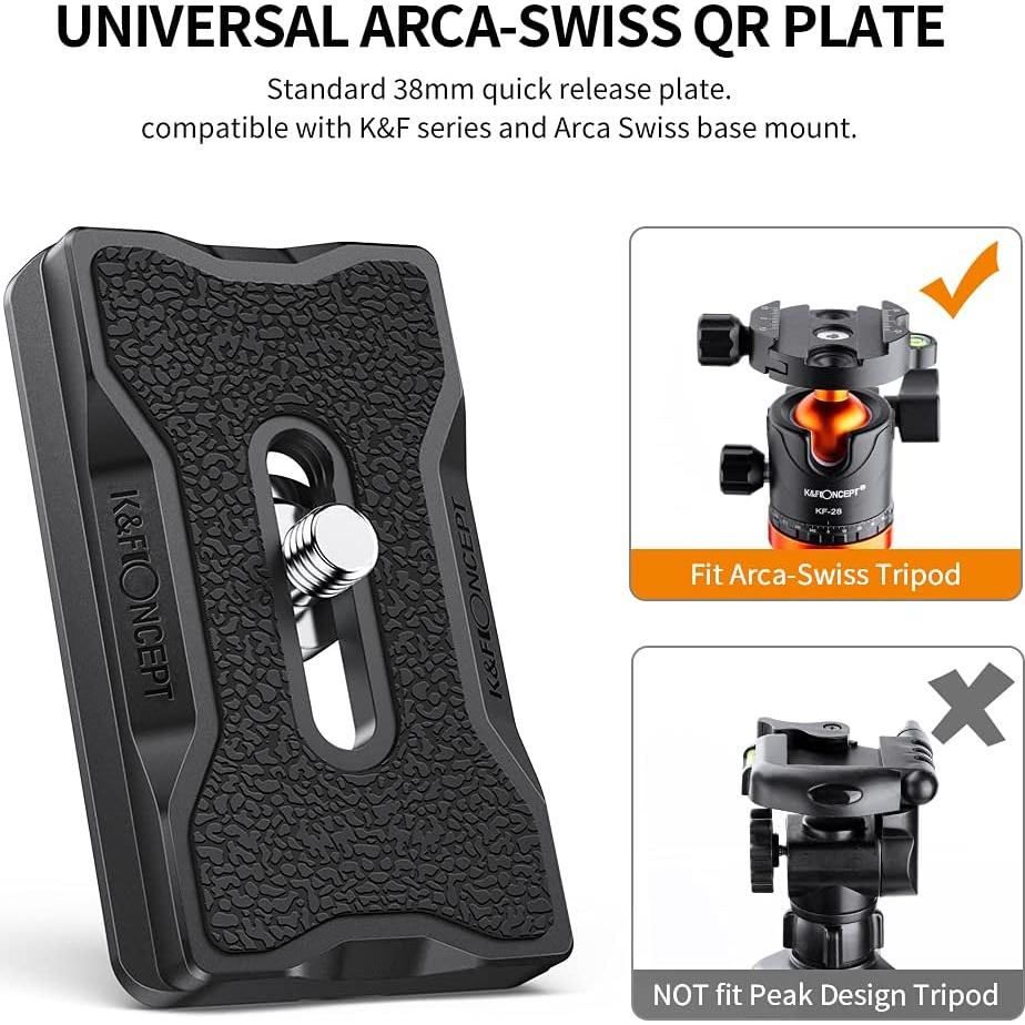 Placa de Montaje K&F Concept KF31.030 para Trípode de Cámara