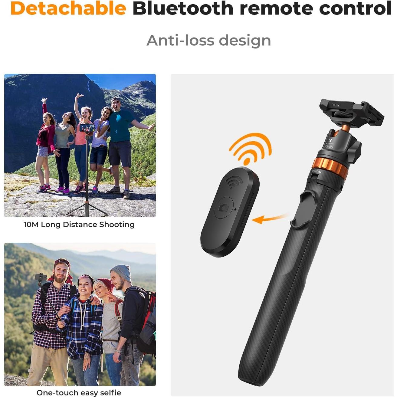 Trípode Selfie Stick K&F Concept 1.59m con Control Remoto