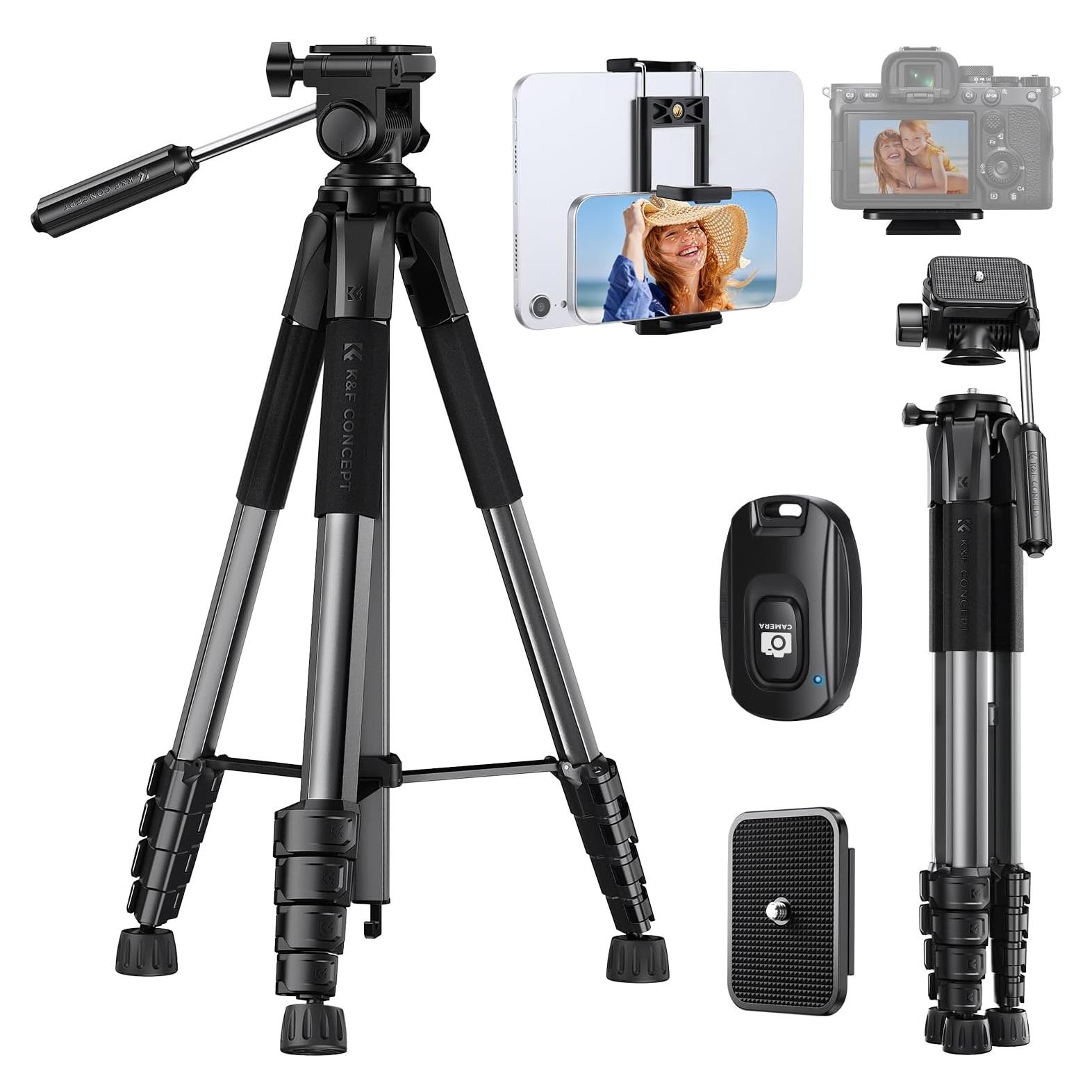 Trípode K&F Concept S255A3+BV01 190 cm Ligero y Portátil
