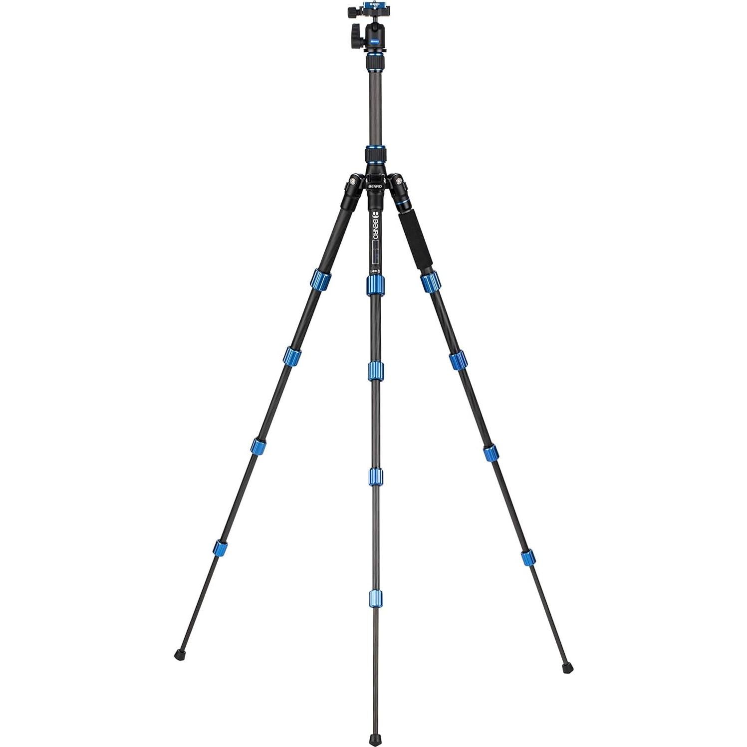 Benro Slim Travel FSL09CN00 Carbon Fiber Tripod Kit – Lightweight 5-Section Tripod with N00 Ball Head, Arca-Swiss Plate, Reverse Folding Legs & Case for DSLR & Mirrorless Cameras