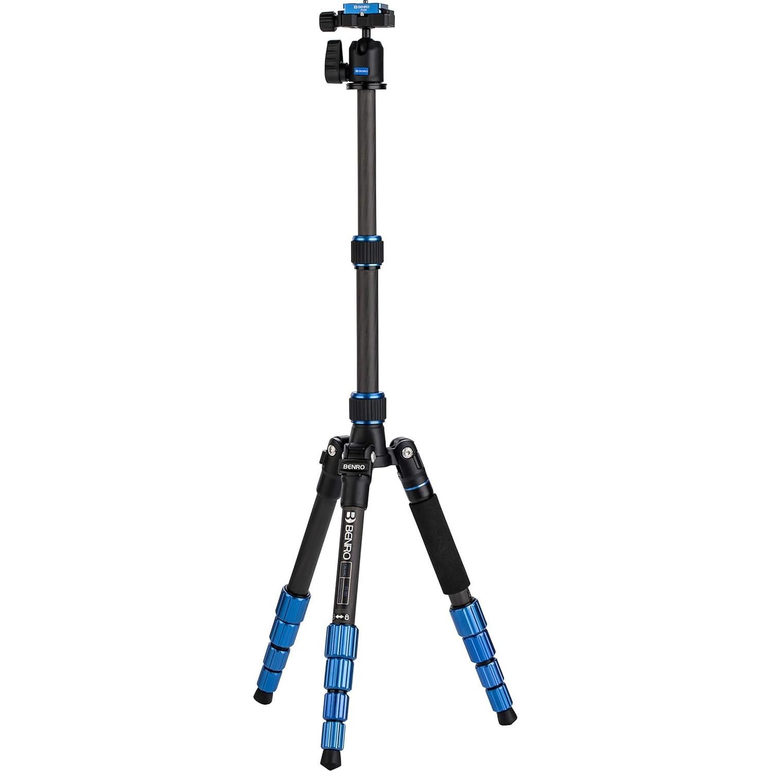 Benro Slim Travel FSL09CN00 Carbon Fiber Tripod Kit – Lightweight 5-Section Tripod with N00 Ball Head, Arca-Swiss Plate, Reverse Folding Legs & Case for DSLR & Mirrorless Cameras