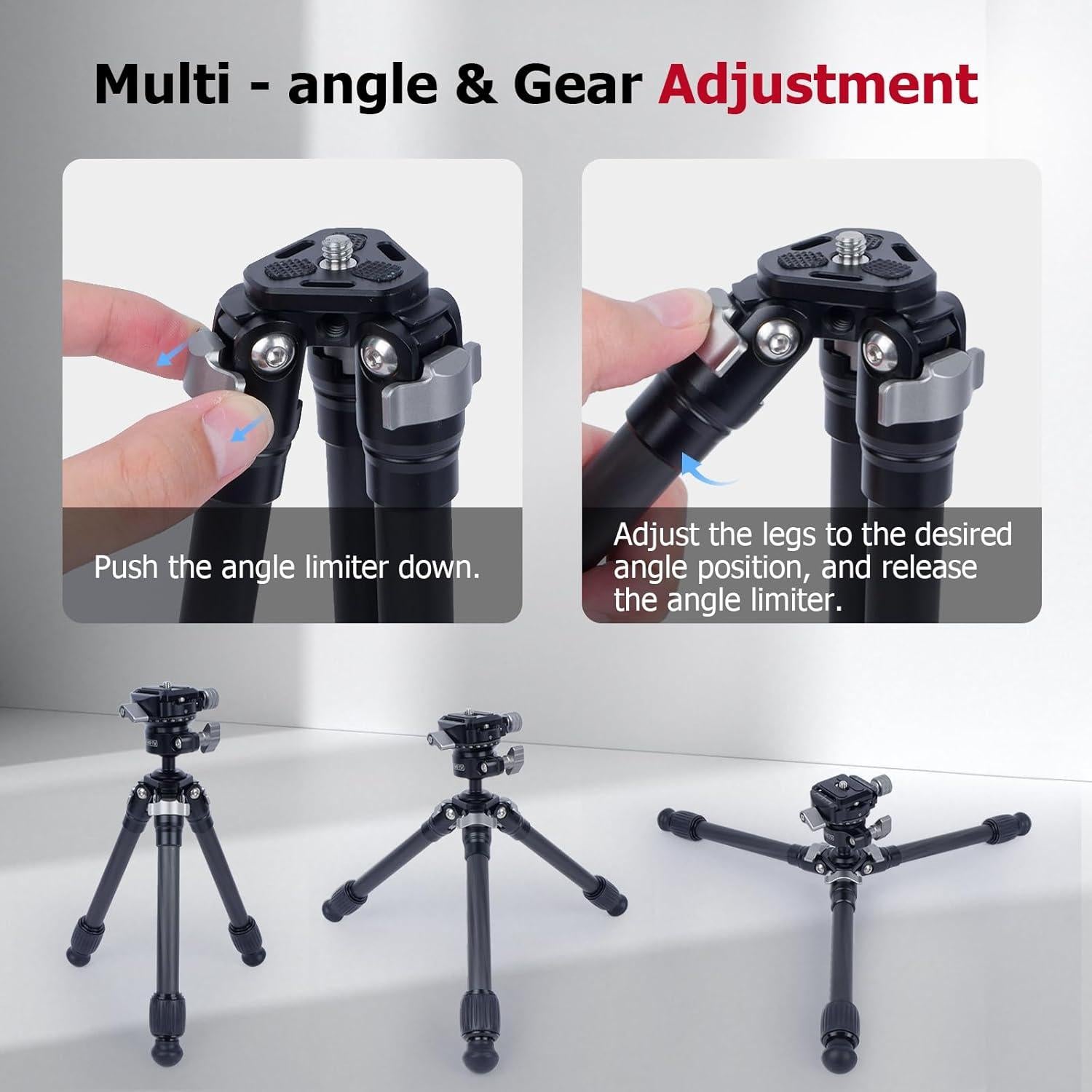 Trípode de fibra de carbono Mechrig 61024 ajustable 28.4 cm