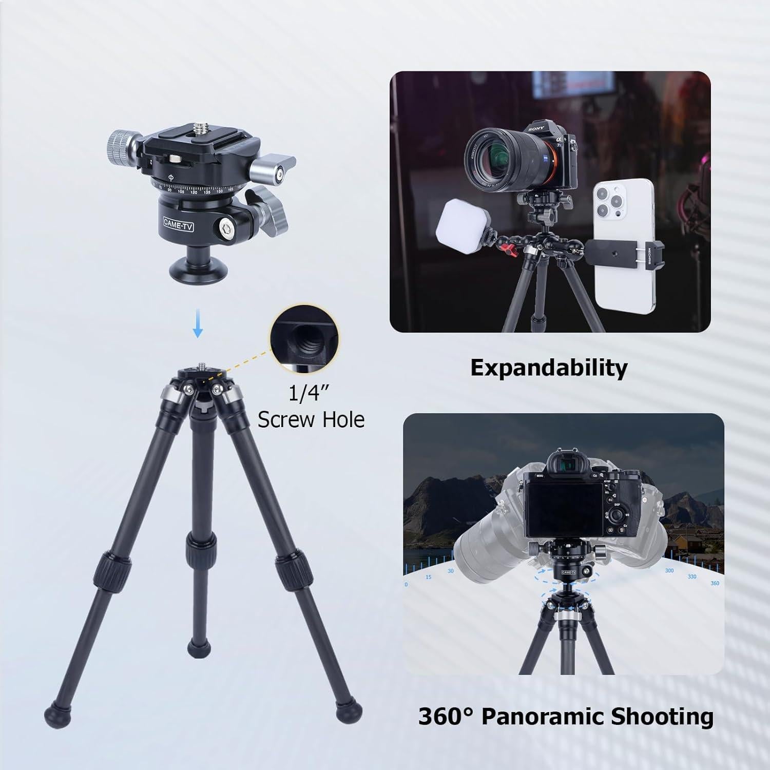 Trípode de fibra de carbono Mechrig 61024 ajustable 28.4 cm