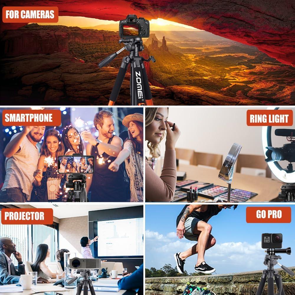 Trípode ZOMEI 188 cm Aluminio Profesional para Cámara DSLR