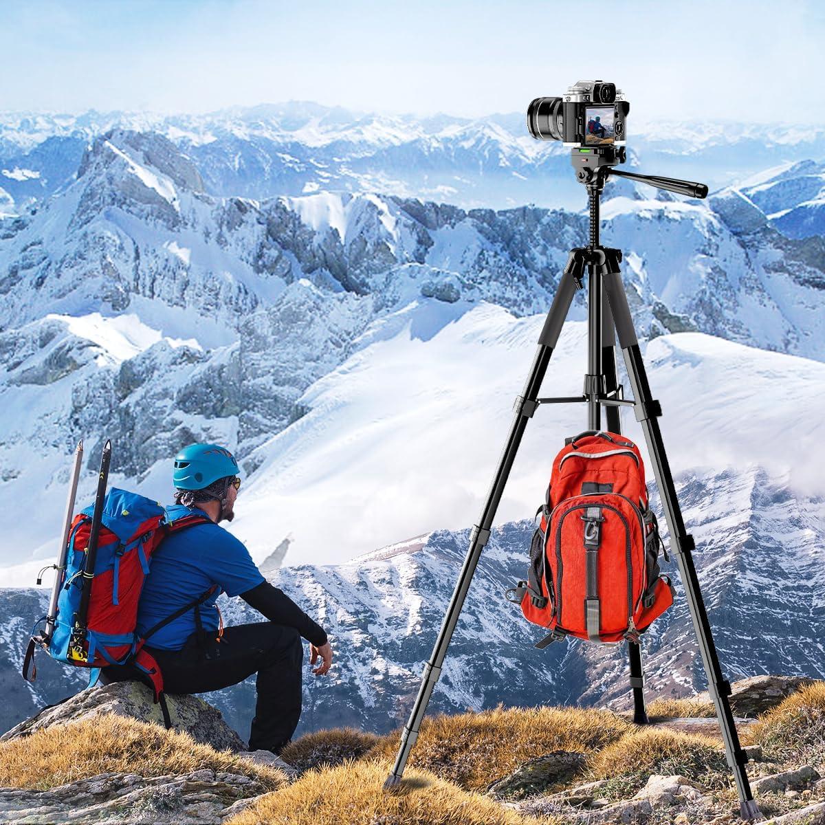 Trípode de Cámara DSLR Arsoer 74" con Soporte para Teléfono