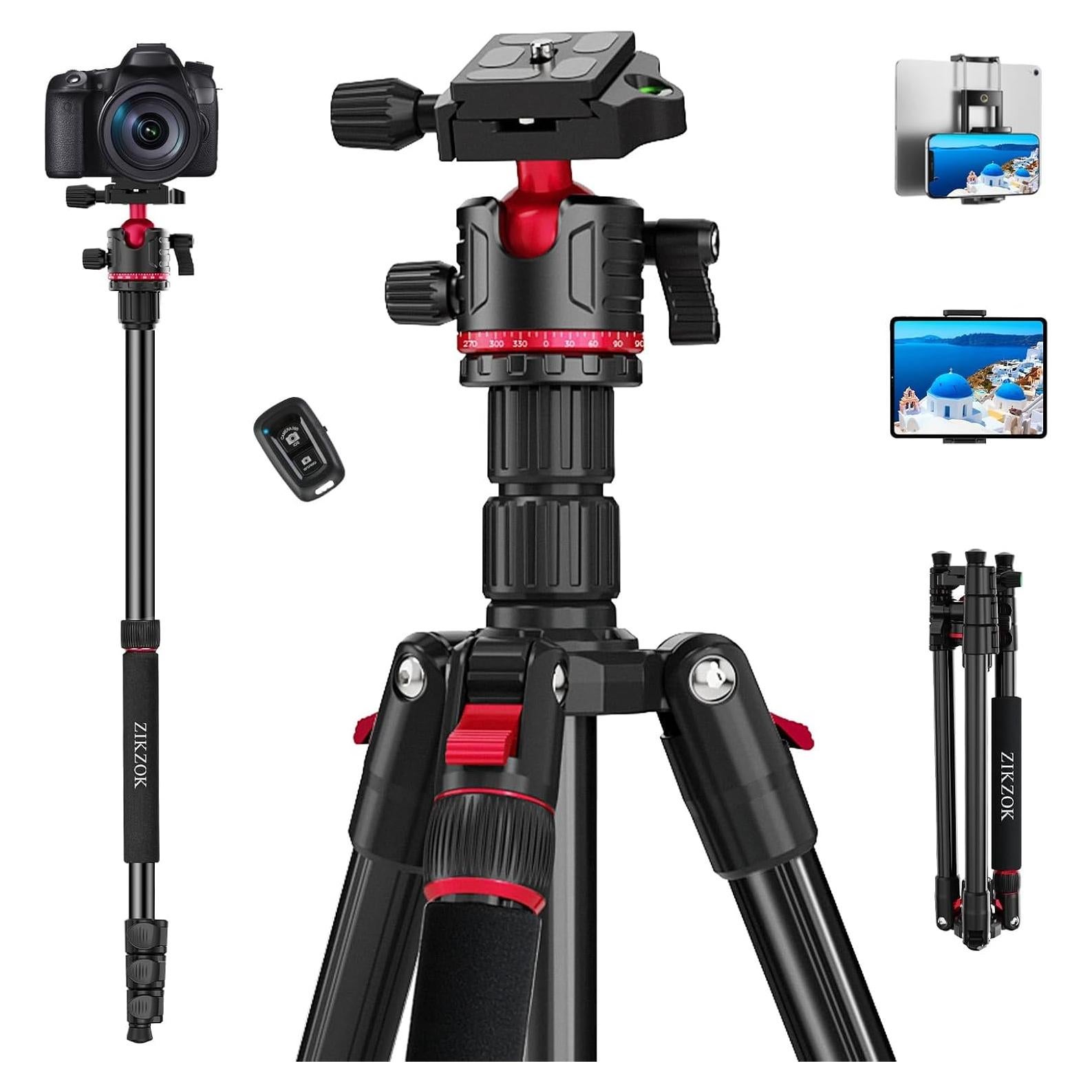 Trípode de Aluminio ZIKZOK CT67 para Cámara y Teléfono