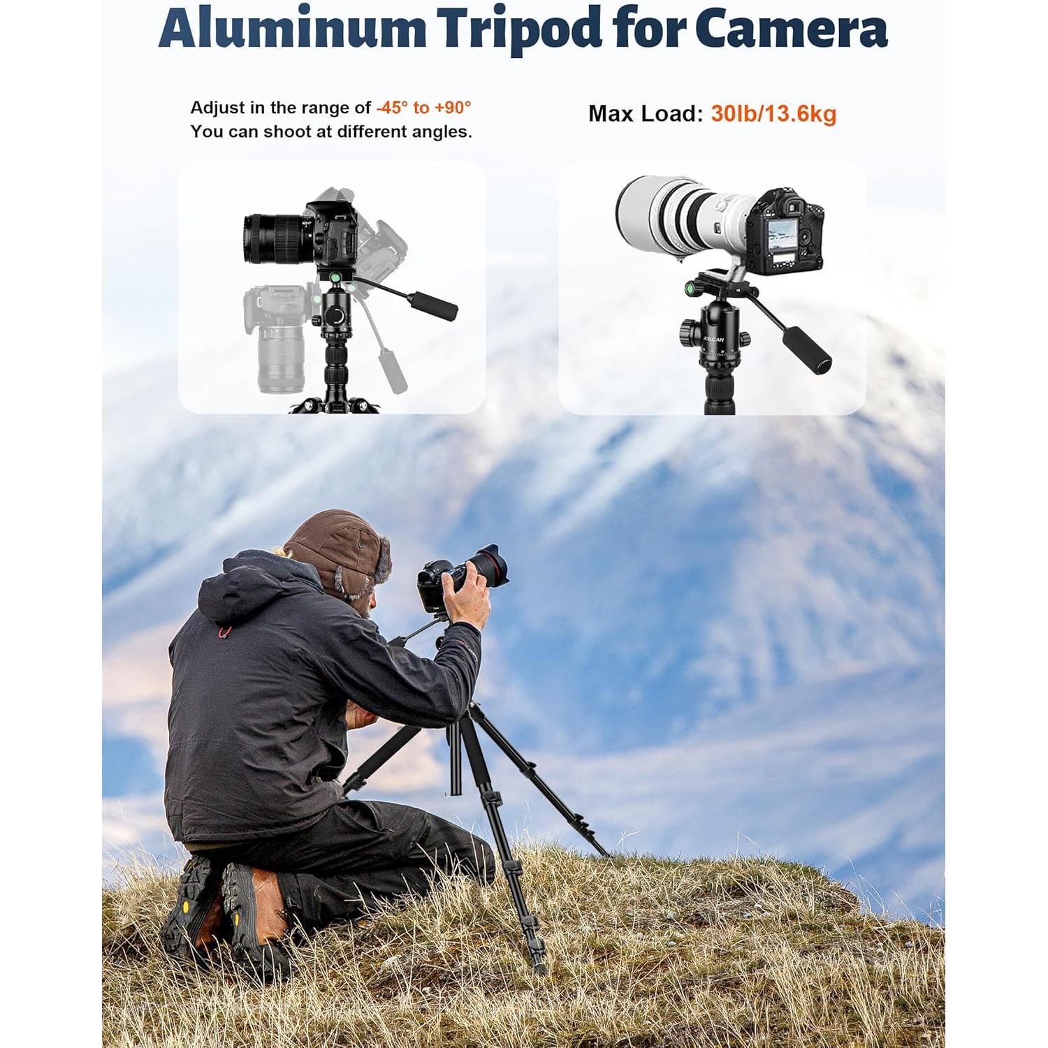 Trípode JOILCAN de Aluminio 83" para Cámara DSLR y Monopod