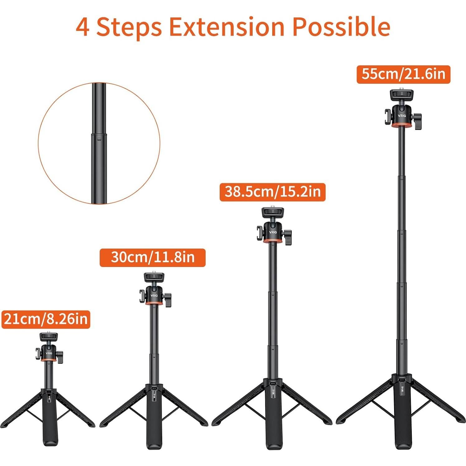 Trípode Extensible UURIG para Cámaras y Smartphones 22.9 cm