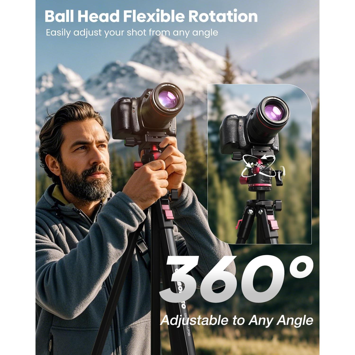 Trípode Compacto de Aluminio CAMBOFOTO 172.72 cm 3.98 kg