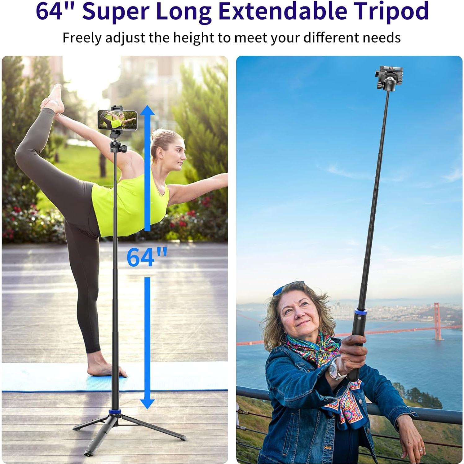 Trípode Selfie Kaitezenz KT-1003 Extensible 64" (162.56 cm) 360°