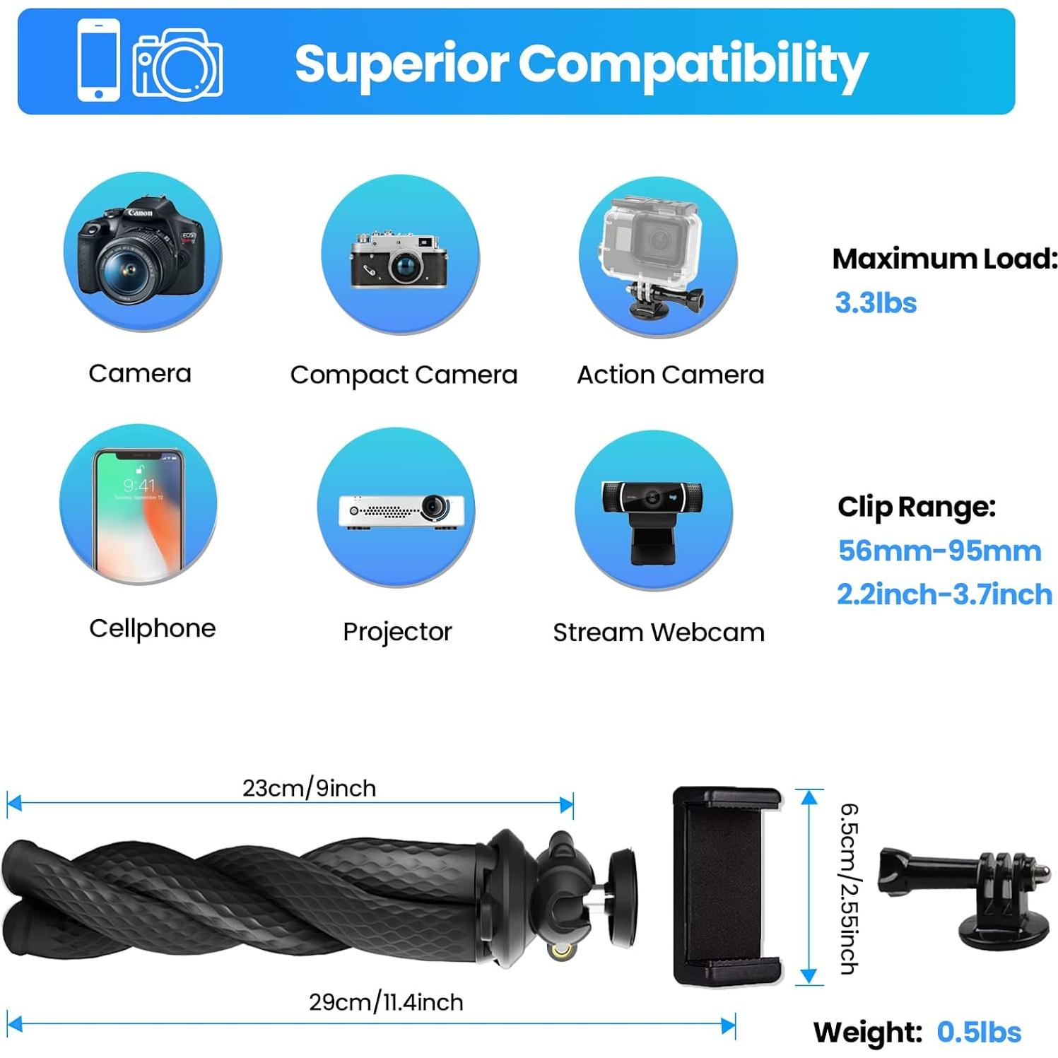Trípode Flexible Goocong para Smartphone y Cámara DSLR
