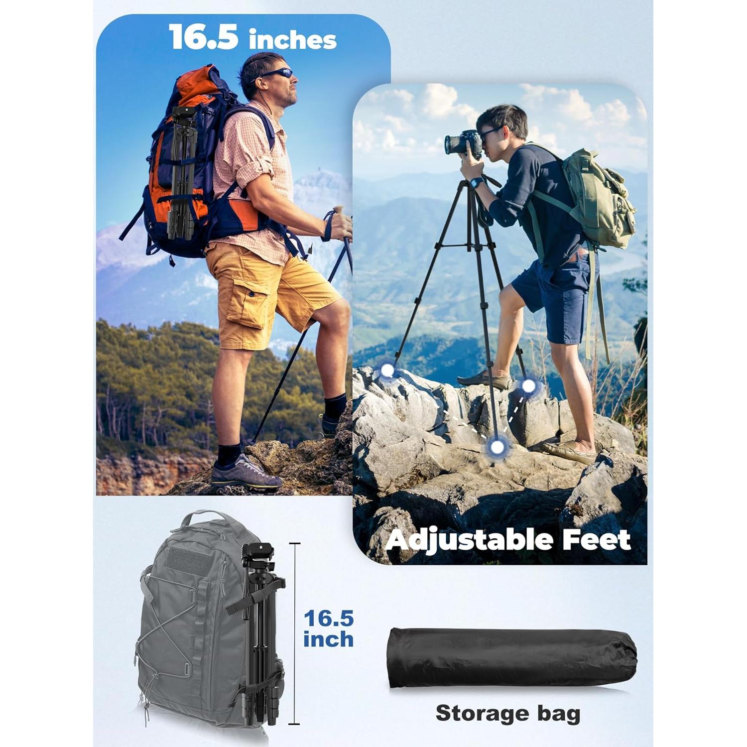 Soporte de Trípode EMART 62'' para Teléfono y Cámara