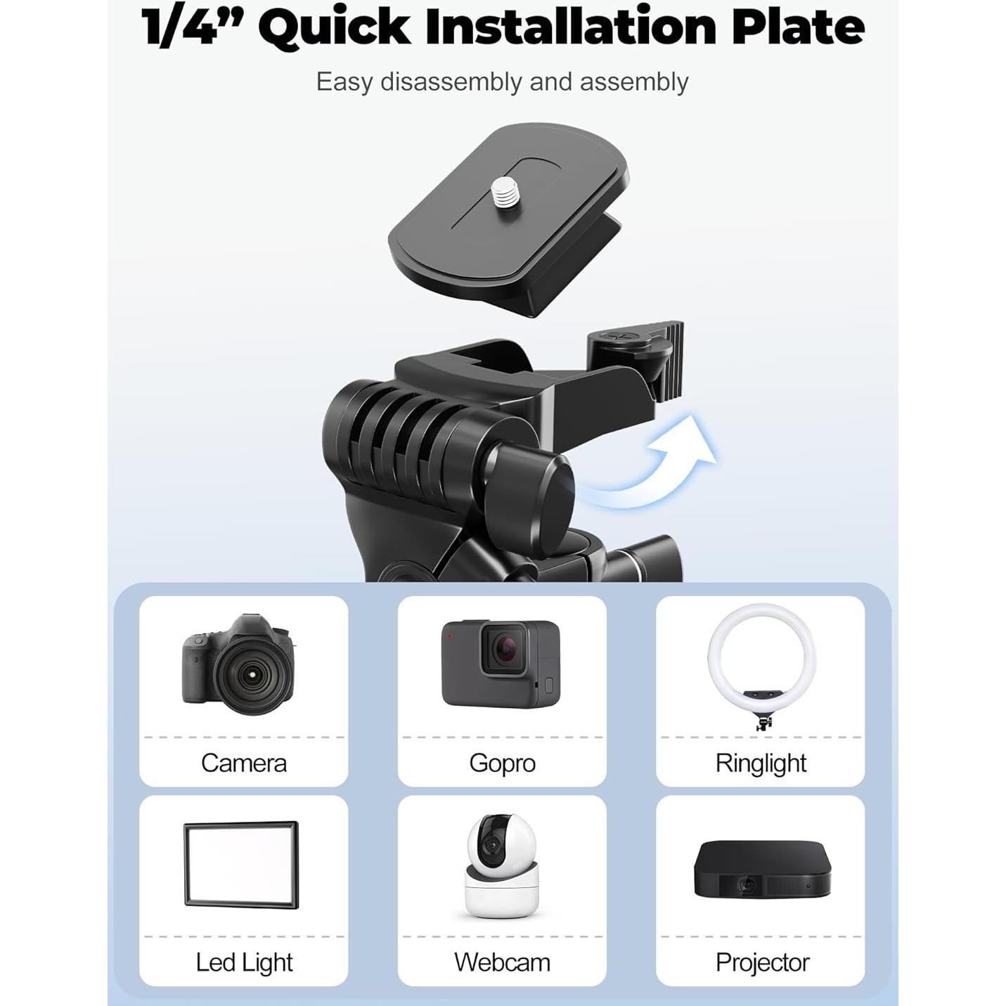 Soporte de Trípode EMART 62'' para Teléfono y Cámara