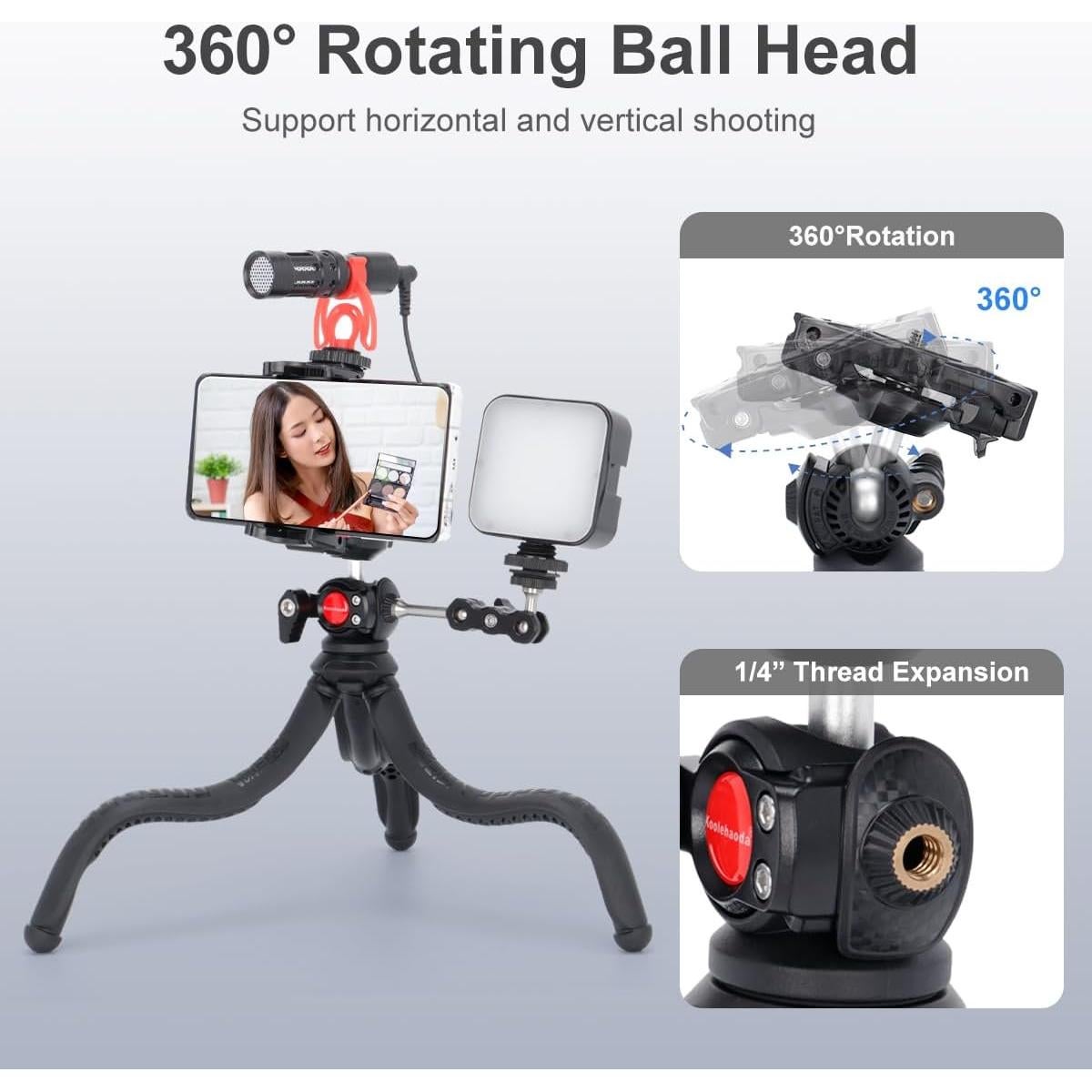 Trípode Flexible Koolehaoda PT-03 para Smartphone y DSLR