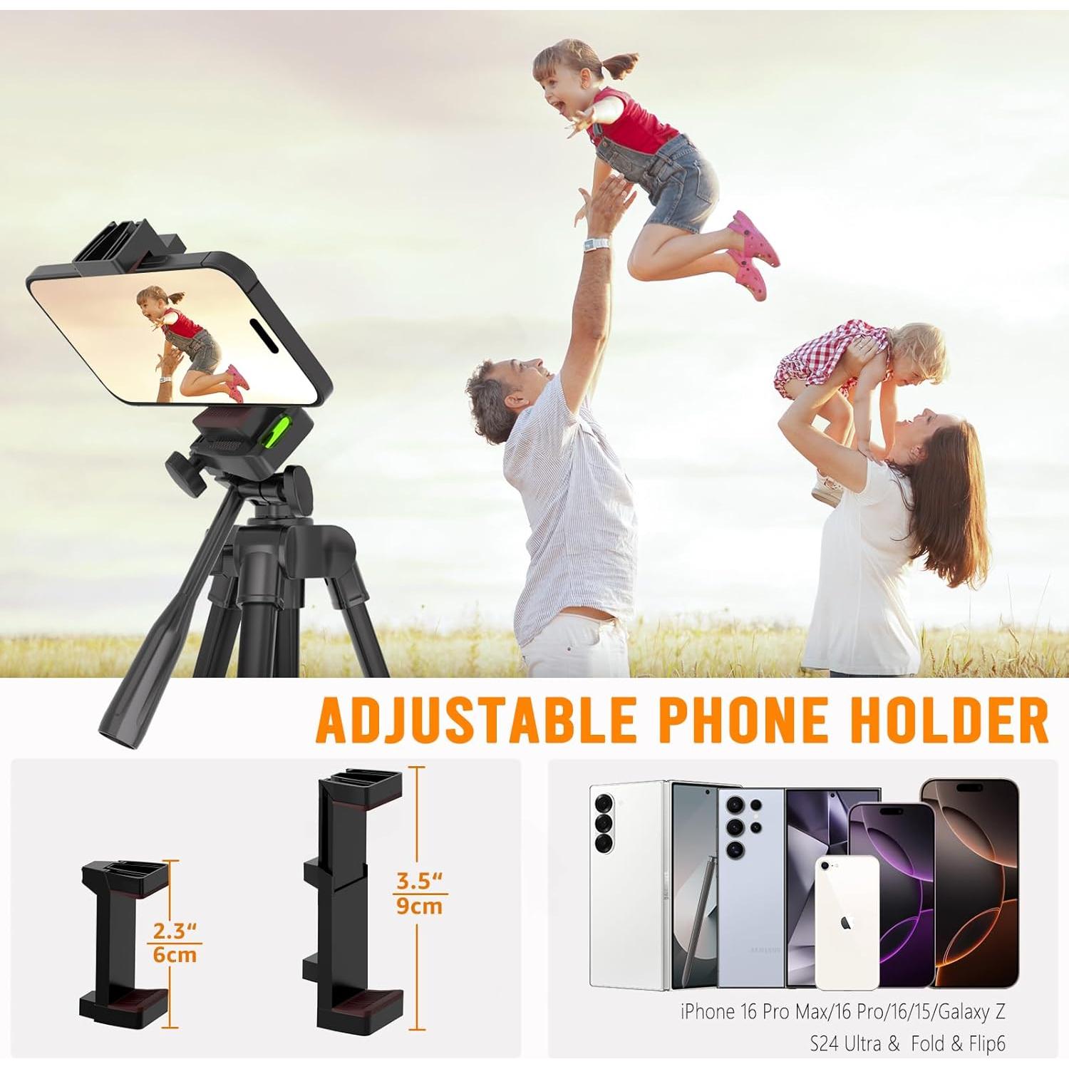 Trípode Ligero Luswemi 135 cm para Teléfono y Cámara