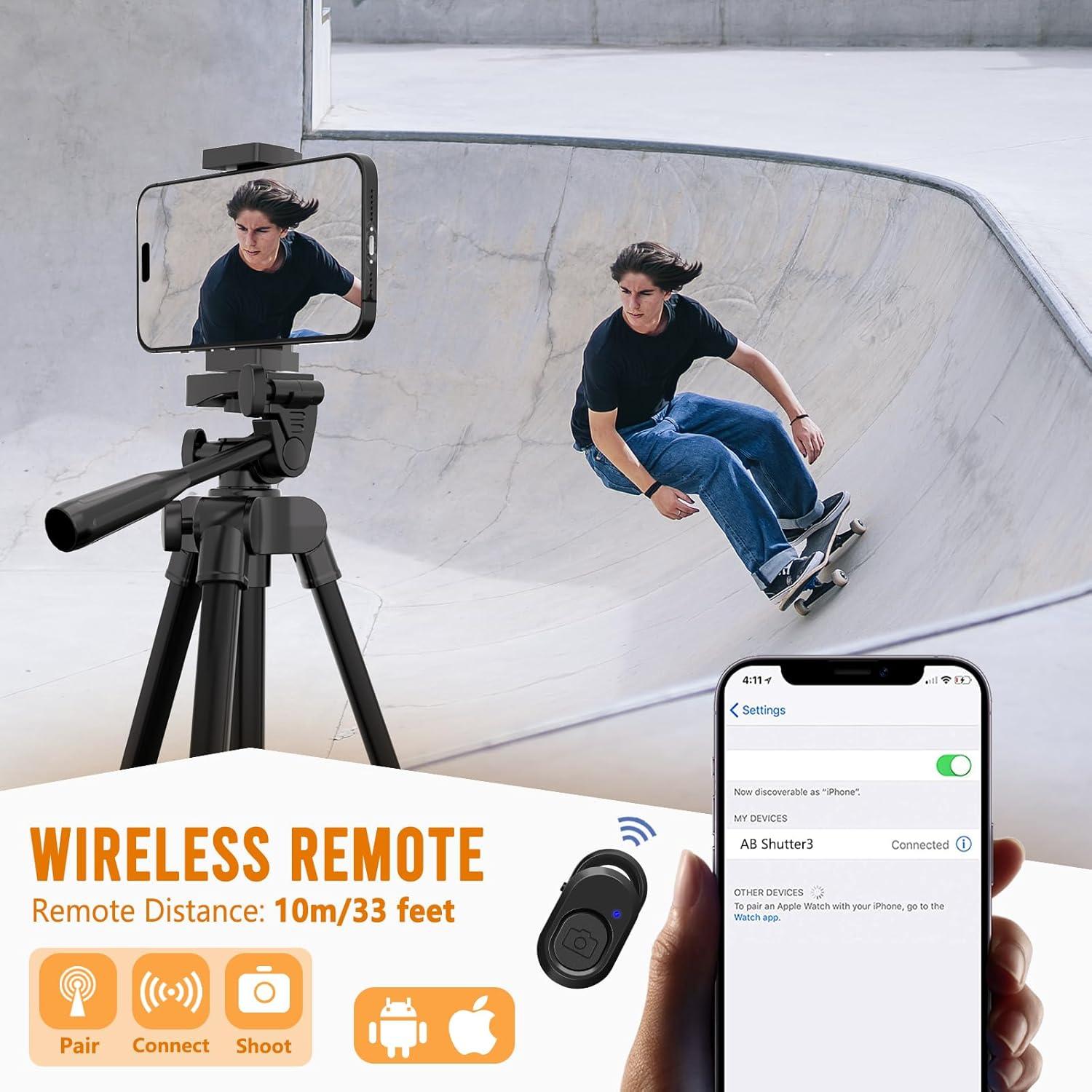 Trípode Ligero Luswemi 135 cm para Teléfono y Cámara